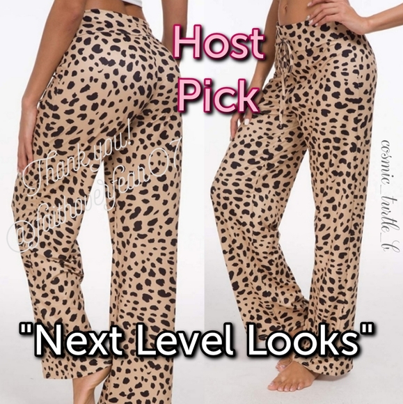 New Comfy Soft Stretchy Cheetah Print Palazzo Yoga Lounge Pants - Picture 9 of 9